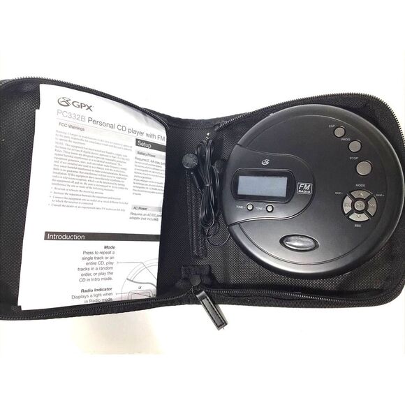 GPX Portable CD/FM Player Model PC332B W/ Headphones Personal Discman - Picture 6 of 7
